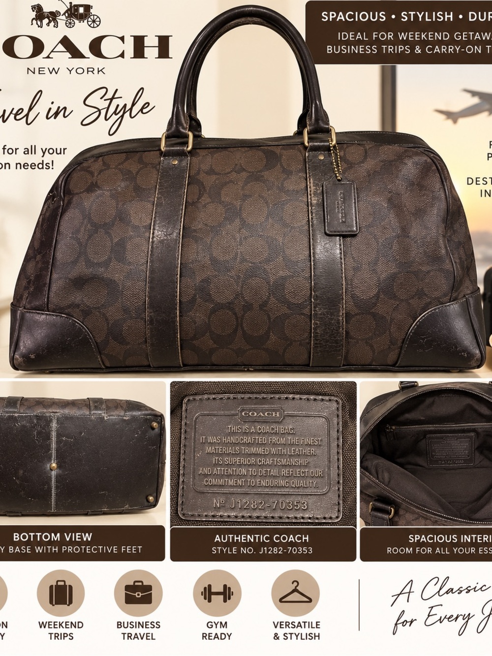 Pre-owned coach travel bag